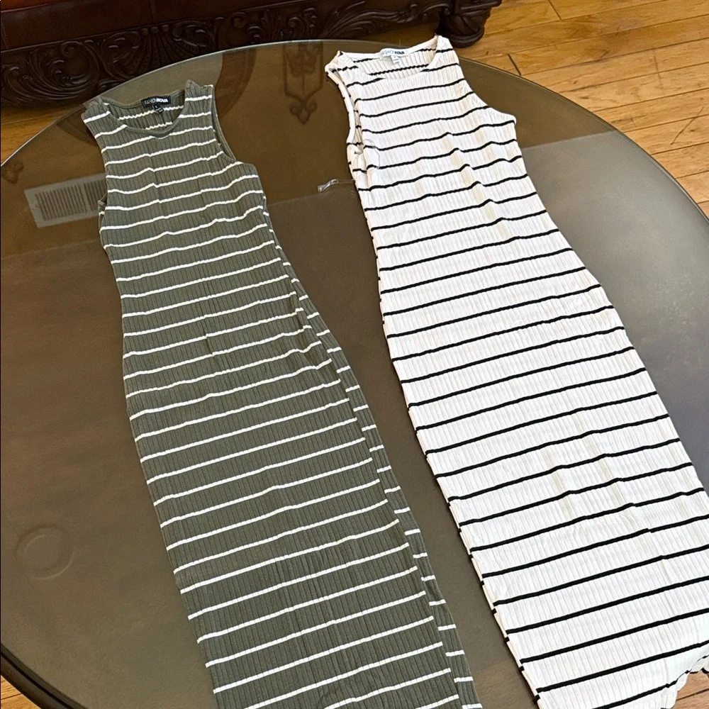Striped Sleeveless Maxi Dresses TWO - Picture 1 of 3